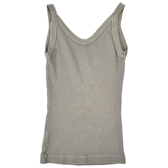 AGOLDE Jordan Tank - Gray Ribbed V-Neck Organic Cotton Tank Top sz XS - Picture 3 of 10